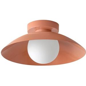 LONGDU Crèmekleurige creatieve plafondlamp, warme en minimalistische plafondlamp, ijzeren lampenkap semi-inbouw plafondlamp, for slaapkamer trappen hotel woonkamer keuken hal(Color:Pink)