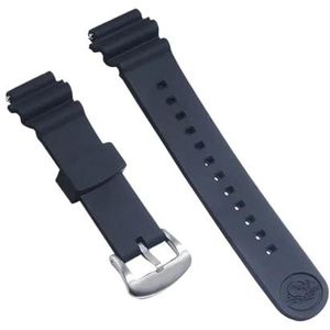 20mm Horlogeband fit for Seiko Prospex Serie SPR009 Waterdichte Duiken Siliconen Sport Armband Ring Gesp Horloge Accessoires (Color : Black-rubber ring, Size : No logo)