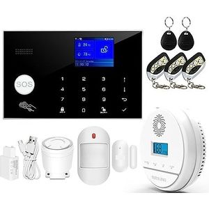 Alarmsysteem Wifi Alarmsysteem 433 MHz Home Inbraakbeveiliging Alarm Draadloze Bedrade Detector RFID Touch Toetsenbord Temperatuur Vochtigheid Voor huis appartement kantoor (Color : N)