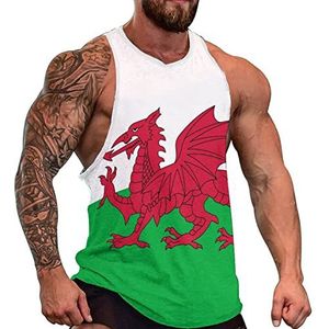 Vlag van Wales Welsh heren tanktop mouwloos T-shirt pullover gym shirts workout zomer T-shirt