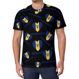 Love Barbados T-shirt met korte mouwen voor heren, casual T-shirt met ronde hals, modieuze zomertops