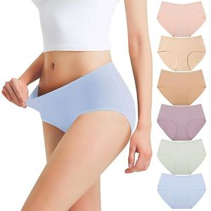 Falechay 6 Pack Onderbroek Dames Ondergoed Slips Katoen Medium Taille Veelkleurig-3 XXL