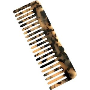 DACHAO Ivoor tortoiseshell brede haarkam, uniseks steil haar kam, styling haarkam, geschikt voor steil, golvend en krullend haar