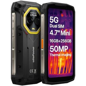 Ulefone Armor Mini 20T Pro - Rugged Smartphone - Handheld Formaat - 16 GB + 256 GB - Batterij 6200 mAh - Camera 50 MP - 4,7 inch HD+