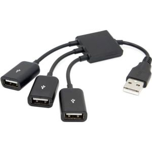 Xiwai USB 2.0 naar 3 Poorten Hub Kabel Bus Power voor Laptop Notebook PC Mouse Flash Disk