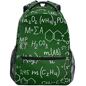 Chemie wiskunde groene formule boekentas school student rugzak voor reizen tiener meisjes jongens kind