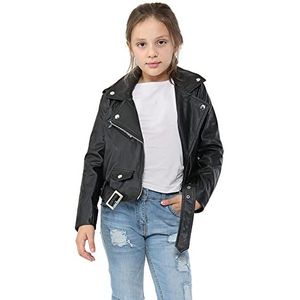 A2Z 4 Kids Kinderen Jassen Meisjes Ontwerper PU Leer Jas Mode - PU Leather Jacket 774 Black 9-10