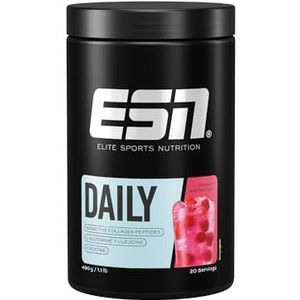 ESN Daily, Raspberry Iced Tea, 480 g, 1.1 lbs, 20 Porties - Poeder met Bioactieve Collageen Peptiden, L-Glutamine, Creatine en L-Leucine, Gemaakt in Duitsland, Laboratorium Getest