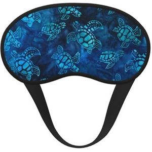 FZGGWYHL Zeeschildpad-blauw bedrukt verduisterend slaapmasker hulpmiddel oogmasker reizen slaap oogmasker