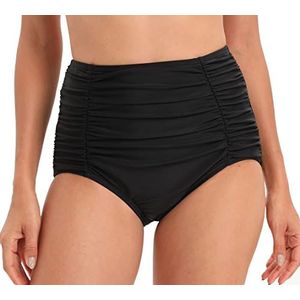 VILOREE Bikinibroekje voor dames, hoge taille, bikinislip, zwembroek, strandbroek, buikweg, grote maten, zwart, XXL tall