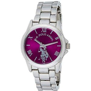 U.S. Polo Assn. Vrouwen Analoge Quartz Horloge Met Metalen Band usc40134, Zilver, NOSIZ, armband