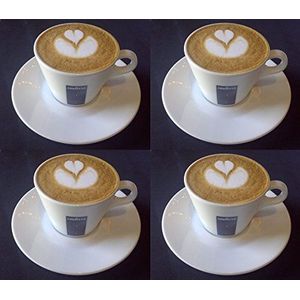 4 x Lavazza Cappuccino porseleinen kopjes en schoteltjes