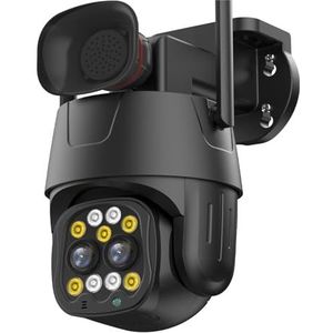 Bewakingscamera, 4G Sim-kaart IP Camera 4K 8MP Dual Lens 8X Zoom Camera Outdoor Beveiliging PTZ Cam 4MP Auto Tracking Video Surveillance(8MP WIFI Add 64GB)
