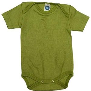 Cosilana, Babybody met korte mouwen, 70% wol, 30% zijde, groen, 62/68 cm