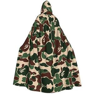 Bxzpzplj Aniaml groene camouflagemantel met capuchon voor mannen en vrouwen, carnavalskostuum, perfect voor cosplay, 185 cm