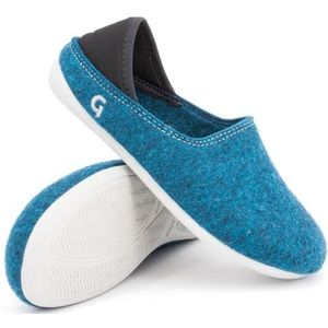 Gottstein Vilten pantoffels Wool Slip-On Kids, Petrol Grey, 28 EU