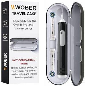 Elektrische tandenborstel reiskoffer compatibel met Oral-B Pro 1000, 1500, 2000, 3000, elektrische tandenborstel met buitentas, magnetisch slot, reistas houder voor elektrische (zwart, zonder tas)