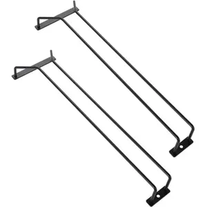 Gouden hangende wijnglashouder onder kast 33,5/44,5/66,5 cm, moderne metalen draad wijnglasrekken, glazen opbergrek hanger droogorganizer voor keuken, bar, met schroeven(7 row 18cm