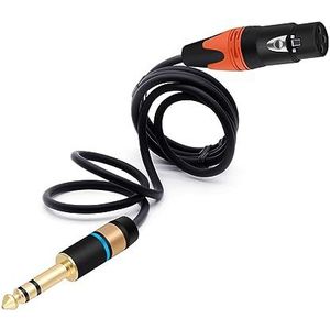 Jack 6,35 mm/6,5 mm 1/4 Stereo naar 3-polige Mannelijke naar XLR Vrouwelijke Kabel symmetrische Plug Audiokabel Microfoon AMP-kabel 1 stuk (Kleur: Rood Oranje, Maat: 0,5 m)