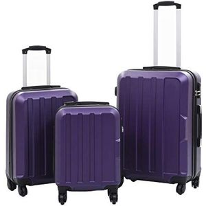 Festnight 3 stuks hardshell trolleys handbagage bagage bagage reiskoffer kofferset kofferset - paars ABS, Lila