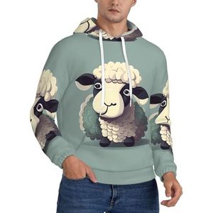 Jkkghll Lamsprint Mannen Hooded Warme Lichtgewicht Trui Voor Winter Herfst En Lente Casual Wear, Zwart, XS