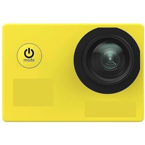 Actiecamera, Originele Basic Action Camera Waterdichte 4K 1080P Helmcamera Sportwagen Register,voor fietsen, motorfietsen(Yellow)