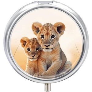 Kleine Leeuw Pillendoos Pil Case Pil Organizer Geneeskunde Pil Organizer Wekelijkse Pil Organizer Pil Houder Kleine Pil Case Pil Containers Pil Houder voor Portemonnee