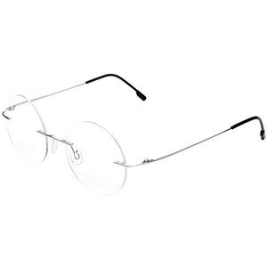 Randloze Ronde Leesbril - Titanium - Lichtgewicht - +3.25