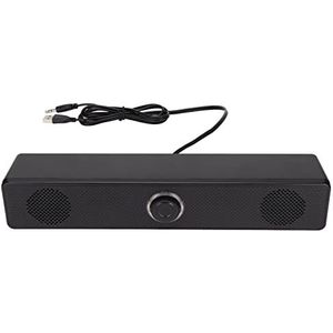 Computerluidspreker, 350T Computer-soundbar-luidspreker 3,5 Mm-ingang USB-aangedreven Bedrade Computer-soundbar met Volumeregeling voor Desktop-pc Laptop-tablet
