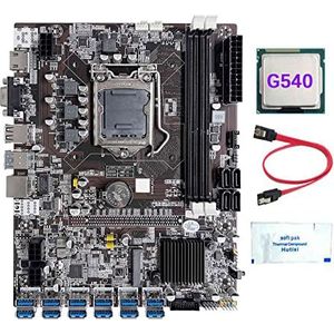 AMIUHOUN B75 12 Kaart GPU BTC Mijnbouw Moederbord+G540 CPU+Thermisch Vet+ Kabel 12XUSB3.0 (PCIE) Slot LGA1155 DDR3 RAM MSATA