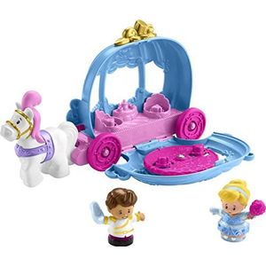 Disney Princess Cinderella’s Dancing Carriage by Little People, Toddler Toys, Transforming Carriage Vehicle and playset with Horse and Figures