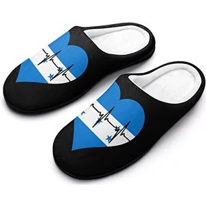 Liefde Honduras Heartbeat Katoenen Slippers Voor Vrouwen Warme Anti-Slip Rubberen Zool Huisschoenen Voor Indoor Hotel 11-12 (42-43)