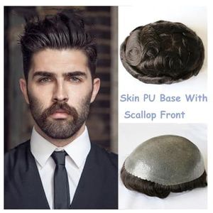 Heren toupet Volledige haarprothese op PU-basis for heren: onzichtbaar, duurzaam toupetje van echt haar - uw zelfvertrouwen Pruiken(Beige Blonde,8x10)