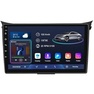 Android 14 9 Inch Touchscreen Autoradio 2 Din voor Hyundai I30 2011-2017 met CarPlay & Android Auto Stuurbediening GPS Navigatie AHD Backup Camera Bluetooth (YS60 (8+128G))
