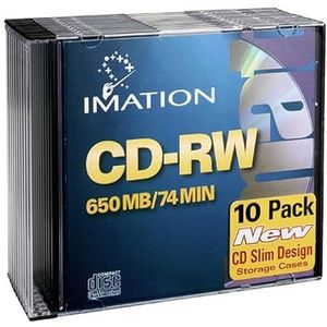 Imation CD-RW 4x 10pk Slim Jewel Case CD-RW 700MB 10-inch