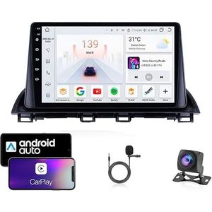 Android 13 Dubbel Din Auto Stereo Touchscreen Auto Stereo Voor Mazda 3 2013-2017 Met Bluetooth GPS Navigatie WiFi FM Radio USB/SWC/Plug en Play Ondersteuning Carplay&Android Auto(4 Core Wifi 1G+16G)