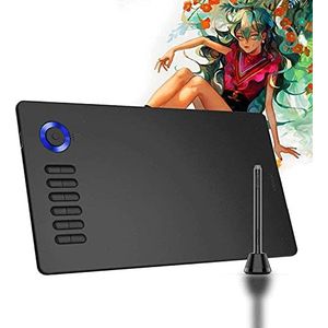 Digitale tekentablet VEIKK A15Pro Grafische Pen Tablet 10 x 6 Inch Grafische Tablet met 12 Sneltoetsen en 1 Quick Dial, Ondersteunt Tilt Functie, voor MAC/Win/Linux/Android OS (blauw)
