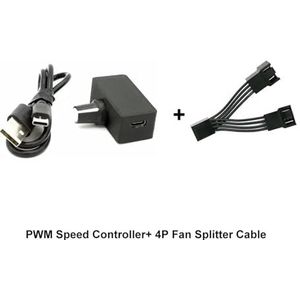 ChunLK PWM Speed ​​Controller + 4Pin PWM Fan Kabel DIY Waterkoeling Koeler Gouverneur Met Kabel 5 cm 10 cm 15 cm(With 10cm cable)