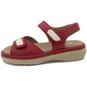 PieSanto - 240802 sandalen, uitneembare binnenzool, leer, rood voor dames, Rood 35922, 34 EU