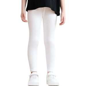 Charmi Meisjesleggings kinderbroek gymnastiekbroek katoen, wit, 116-122