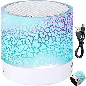 Retoo Bluetooth-luidspreker, draagbare draadloze outdoor mini-luidspreker met kleurverandering, FM-radio, sleuf geheugenkaarten microSD, ledverlichting, 5 uur afspelen, draadloos, blauw