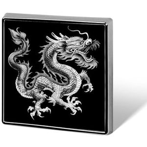 Chinese Dragon Pin Badge Vierkante Identiteit Pins Broches Knop Badges Voor Hoeden Jassen Decor