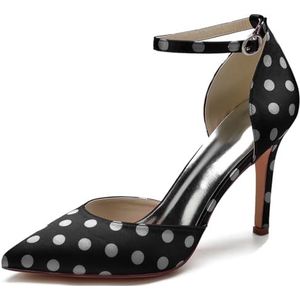 SYDZSW Vrouwen Naaldhak Pumps Hoge Hakken Sexy Hak Schoenen Bruiloft Uitnodiging Schoenen, Zwart, 43 EU