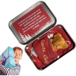 Mini-teddybeer – kerstbeer in blik | zachte en schattige mini-zakbeer van pluche | mini-kerstbeer van pluche, speelgoed met kaarten en dekbedden voor kinderen en volwassenen
