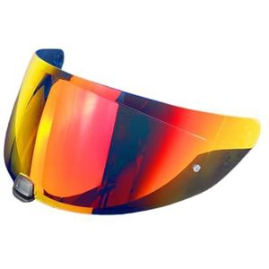 Motorhelm vizier lens, Helmvizier, helmschild for i70/i10/HJ-31 helmen UV-bescherming Winddicht Motohelmvizier Schild Helmaccessoires (transparant)(Revo Deep Red)