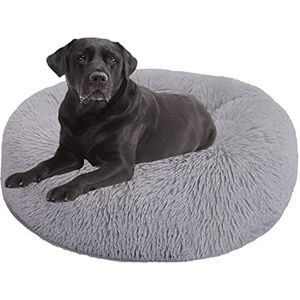 Rond huisdierbed Kalmerend hondenbed, grote hondenbedden wasbaar, donut hondenbed medium klein, wasbaar, puppy knuffelbed kitten bed, hondenbed voor hondenhok krat, 150cm, lichtgrijs