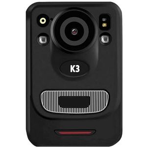 Lichaamscamera C3/K3 Kleine Draagbare Mini Camcorder Explosionprood Waarschuwingslampje Lichaam Gedragen Camera Groothoek Video Recorder Kamera met audio en video(K3 128GB)