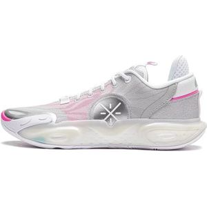 LI-NING Wade All in Team 5 Mannen Schokabsorptie Atletische Sportschoenen Voering Professionele Basketbal Lace-Up Sneakers ABAN017, Licht Roze Grijs, 10.5