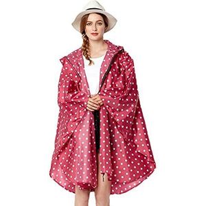 NUUR Vrouwen Regen Poncho Jas Waterdicht Lichtgewicht Herbruikbare Wandelen Regenjas Met Capuchon Voor Fiets Moto, Roze Bloem, one size