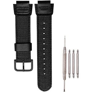 XBHSW 18 mm nylon band compatibel met Casio AQ-S810W AE1200WH SGW-300H 400 500 mannen zwart geweven horlogeband